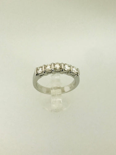 ANELLO VERETTA DIAMANTI ORO BIANCO