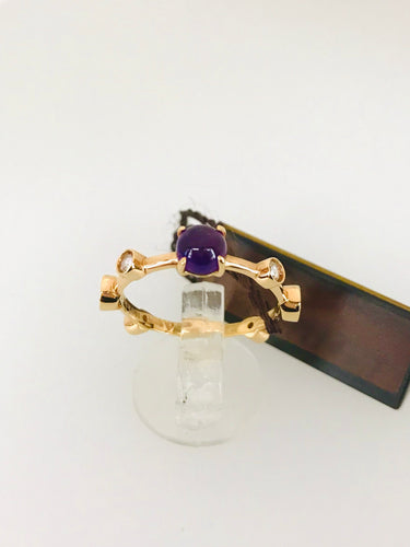 ANELLO FANTASIA DAMIANI DIAMANTI AMETISTA ORO GIALLO