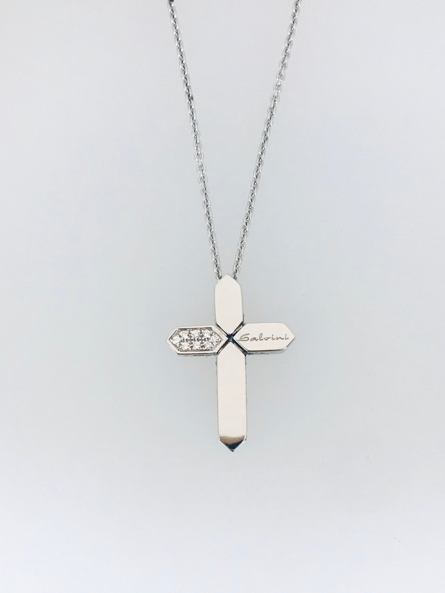 Croce Oro Bianco Collana Croce Salvini Necklace With Salvini Cross