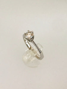 ANELLO SOLITARIO DIAMANTE ORO BIANCO