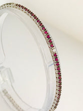 Carica l&#39;immagine nel visualizzatore di Gallery, BRACCIALE TENNIS RUBINI E DIAMANTI FA538
