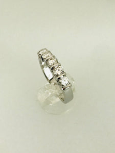 ANELLO VERETTA DIAMANTI ORO BIANCO
