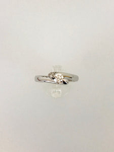 ANELLO SOLITARIO DIAMANTI ORO BIANCO
