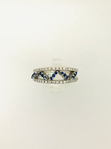 ANELLO FANTASIA DIAMANTI ZAFFIRI ORO BIANCO