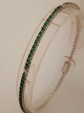 Carica l&#39;immagine nel visualizzatore di Gallery, BRACCIALE TENNIS SMERALDI ORO BIANCO