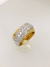 Carica l&#39;immagine nel visualizzatore di Gallery, ANELLO FASCIA DIAMANTI ORO BIANCO E GIALLO