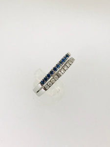 ANELLO FANTASIA DIAMANTI ZAFFIRI ORO BIANCO