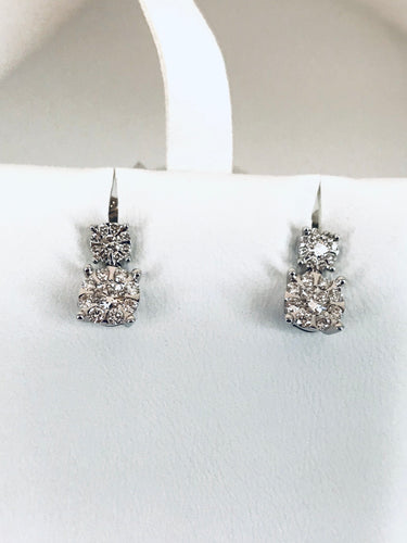 ORECCHINI DOPPIO PUNTO LUCE DIAMANTI 0,56 ct