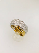 Carica l&#39;immagine nel visualizzatore di Gallery, ANELLO FASCIA DIAMANTI ORO BIANCO E GIALLO
