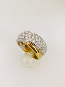 ANELLO FASCIA DIAMANTI ORO BIANCO E GIALLO
