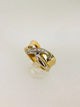 Carica l&#39;immagine nel visualizzatore di Gallery, ANELLO FANTASIA DIAMANTI ORO GIALLO E BIANCO