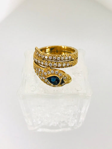 ANELLO FANTASIA DIAMANTI ZAFFIRO ORO GIALLO
