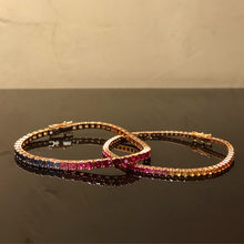 Carica l&#39;immagine nel visualizzatore di Gallery, BRACCIALE TENNIS RAINBOW IN ZAFFIRI 3,60Kt