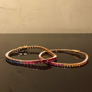 BRACCIALE TENNIS RAINBOW IN ZAFFIRI 3,60Kt