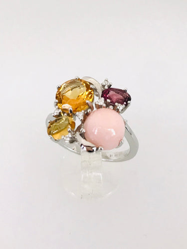 ANELLO FANTASIA ORO BIANCO