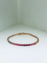 Carica l&#39;immagine nel visualizzatore di Gallery, BRACCIALE TENNIS RAINBOW IN ZAFFIRI 5,40Kt