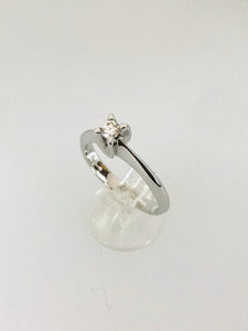 ANELLO  SOLITARIO DIAMANTE ORO BIANCO