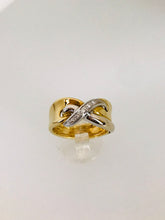 Carica l&#39;immagine nel visualizzatore di Gallery, ANELLO FANTASIA DIAMANTI ORO GIALLO E BIANCO