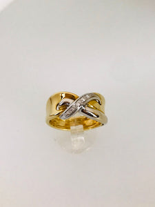 ANELLO FANTASIA DIAMANTI ORO GIALLO E BIANCO