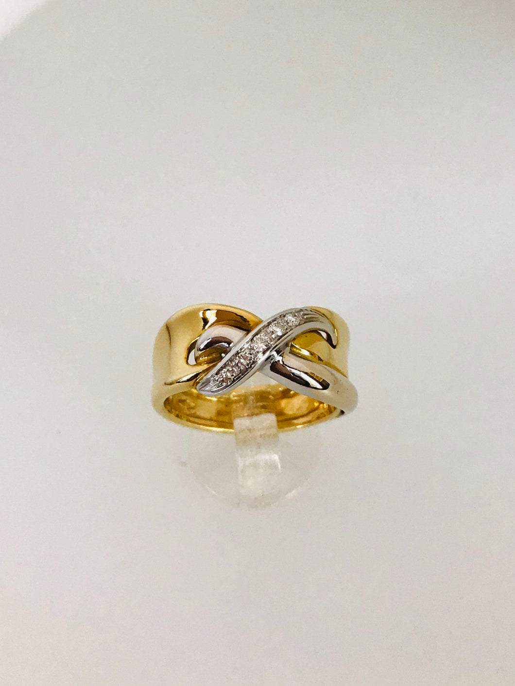 ANELLO FANTASIA DIAMANTI ORO GIALLO E BIANCO