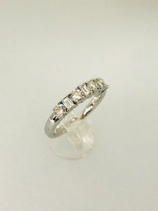 ANELLO VERETTA DIAMANTI ORO BIANCO