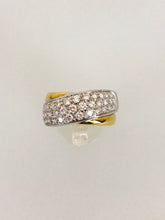 Carica l&#39;immagine nel visualizzatore di Gallery, ANELLO FASCIA DIAMANTI ORO BIANCO E GIALLO