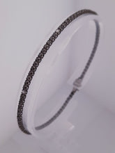 Carica l&#39;immagine nel visualizzatore di Gallery, BRACCIALE TENNIS DIAMANTI NERI ORO RODIATO NERO