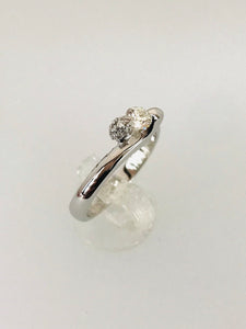 ANELLO SOLITARIO DIAMANTI ORO BIANCO