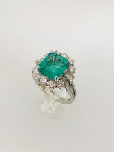 Carica l&#39;immagine nel visualizzatore di Gallery, ANELLO SMERALDO DIAMANTI ORO BIANCO