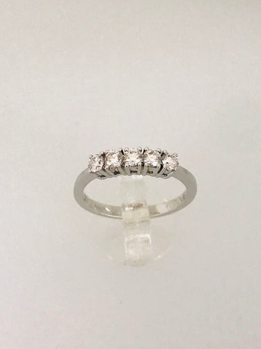 ANELLO VERETTA DIAMANTI ORO BIANCO