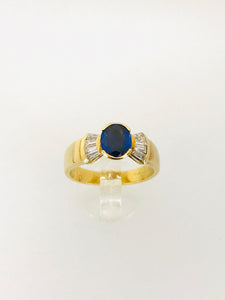 ANELLO FANTASIA DIAMANTI ZAFFIRO ORO GIALLO