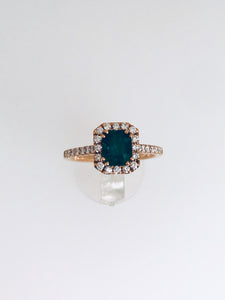 ANELLO BOGOTA' ORO ROSA SMERALDO CT. 0,88