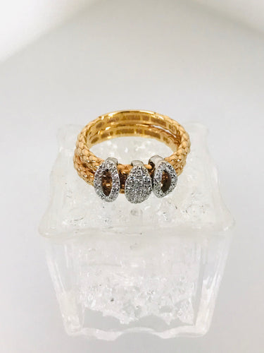 ANELLO FANTASIA DIAMANTI ORO ROSA