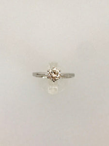 ANELLO SOLITARIO DIAMANTE ORO BIANCO