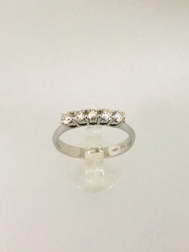 ANELLO VERETTA DIAMANTI ORO BIANCO