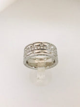 Carica l&#39;immagine nel visualizzatore di Gallery, ANELLO FASCIA DIAMANTIORO BIANCO