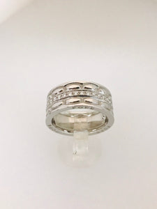 ANELLO FASCIA DIAMANTIORO BIANCO