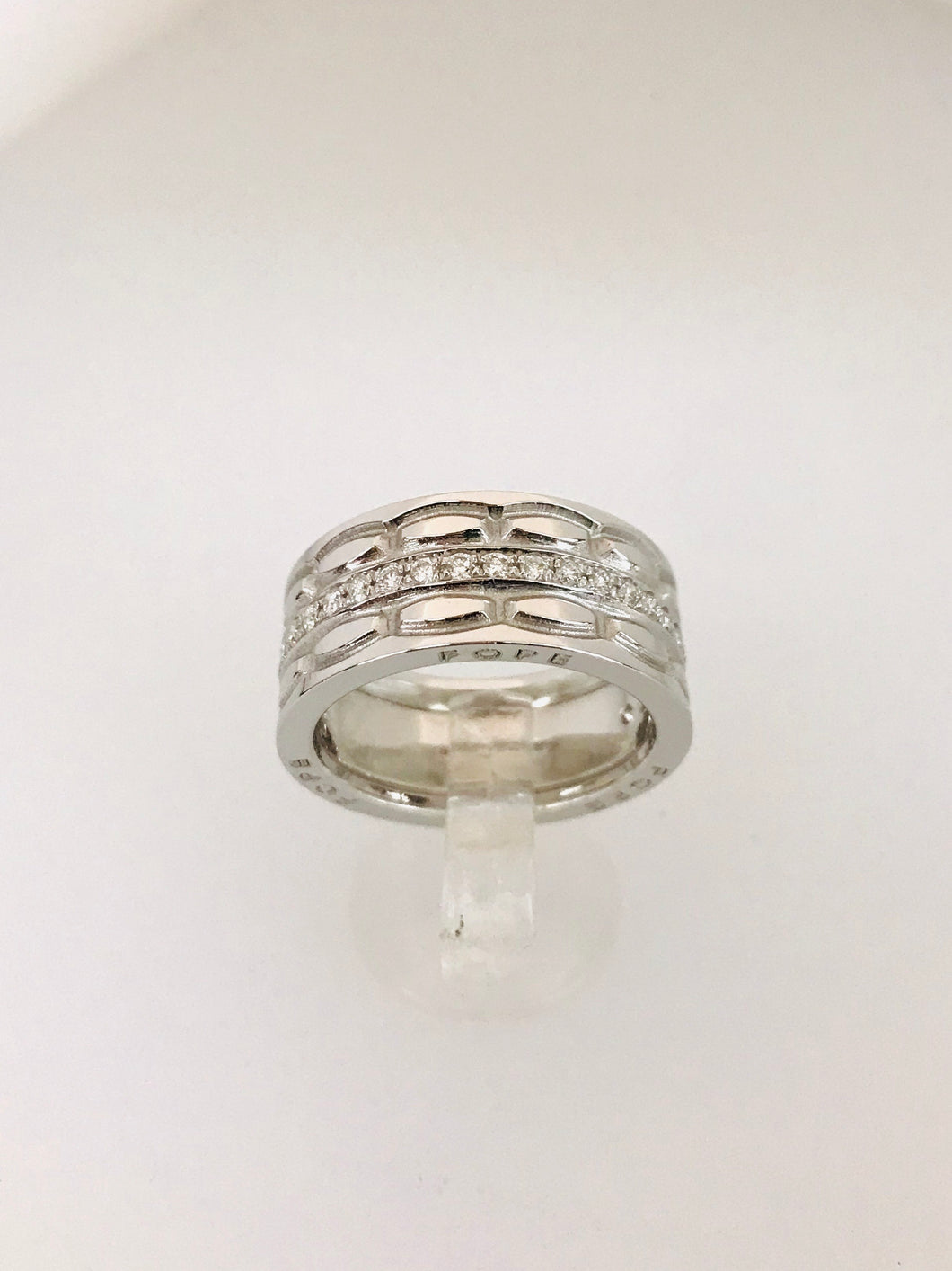 ANELLO FASCIA DIAMANTIORO BIANCO