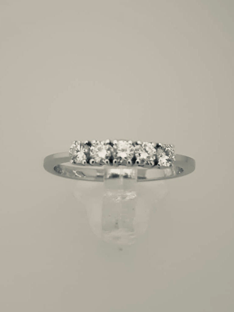 ANELLO FEDINA 5 DIAMANTI ORO BIANCO