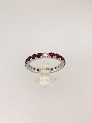 ANELLO FEDINA RUBINO DIAMANTI ORO BIANCO