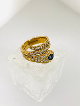Carica l&#39;immagine nel visualizzatore di Gallery, ANELLO FANTASIA DIAMANTI ZAFFIRO ORO GIALLO