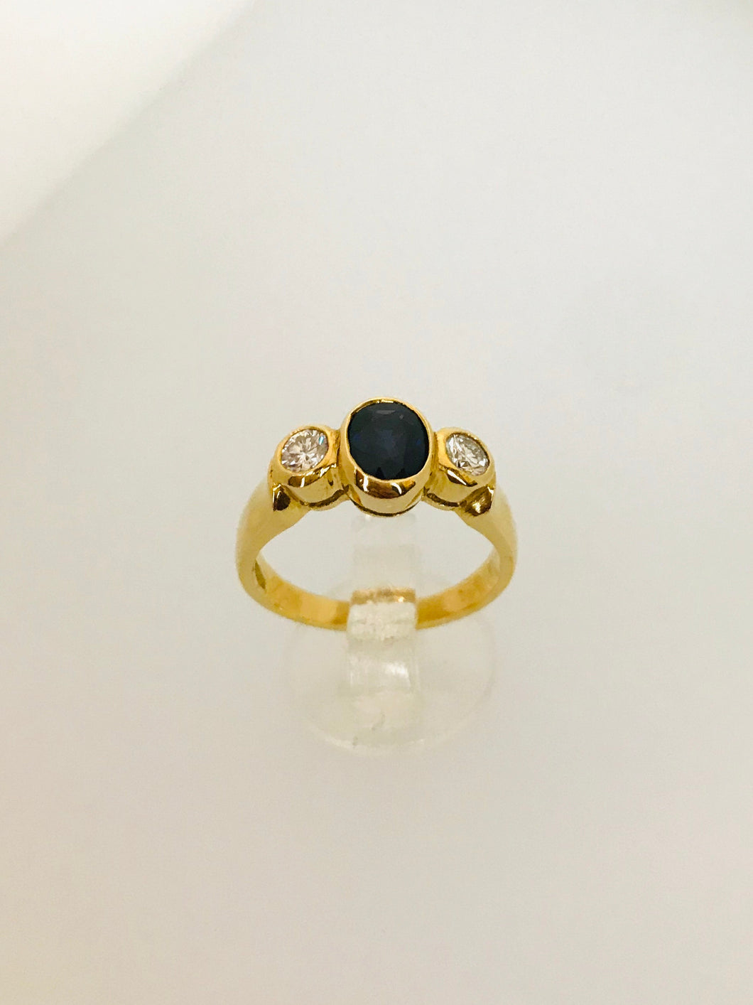 ANELLO FANTASIA ZAFFIRO DIAMANTI ORO GIALLO