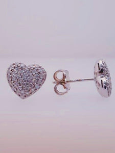 ORECCHINI CUORE DIAMANTI ORO BIANCO