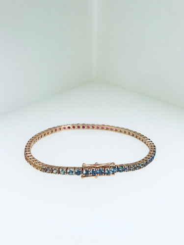 BRACCIALE TENNIS RAINBOW IN ZAFFIRI 5,40Kt