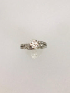 ANELLO SOLITARIO DIAMANTI ORO BIANCO