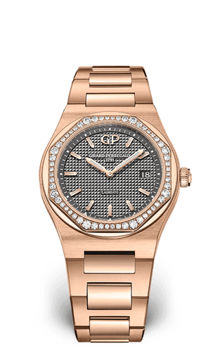 GIRARD PERREGAUX LAUREATO 34 MM 80189D52A232-52A PINK GOLD - BLACK DIAL - DIAMONDS BEZEL