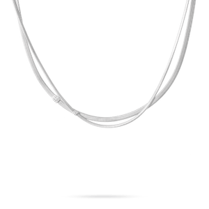 18K Two Strand Diamond Necklace in White Gold CG732 B W
