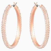 Carica l&#39;immagine nel visualizzatore di Gallery, SWAROVSKI ORECCHINI A CERCHIO STONE, ROSA, PLACCATO ORO ROSA