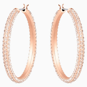 SWAROVSKI ORECCHINI A CERCHIO STONE, ROSA, PLACCATO ORO ROSA