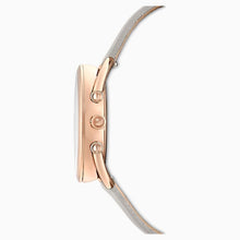 Carica l&#39;immagine nel visualizzatore di Gallery, OROLOGIO CRYSTALLINE GLAM, CINTURINO IN PELLE, GRIGIO, PVD ORO ROSA